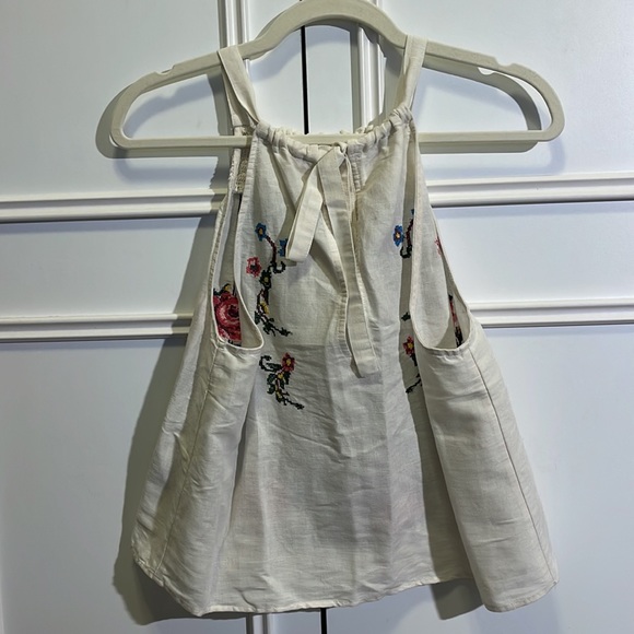 Free People Cream Embroidered Crop Top - Picture 2 of 6